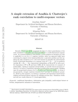 A simple extension of Azadkia & Chatterjee's rank correlation to
  multi-response vectors