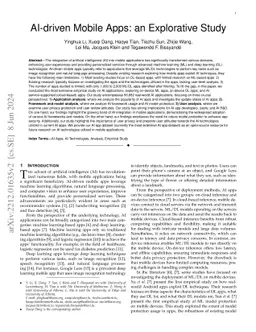 AI-driven Mobile Apps: an Explorative Study