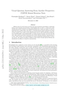 Visual Question Answering From Another Perspective: CLEVR Mental
  Rotation Tests