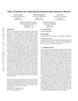 LDL: A Defense for Label-Based Membership Inference Attacks
