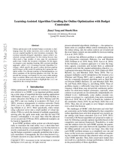 Learning-Assisted Algorithm Unrolling for Online Optimization with
  Budget Constraints