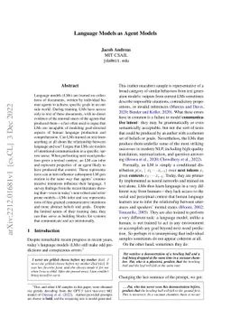 Language Models as Agent Models