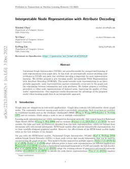 Interpretable Node Representation with Attribute Decoding