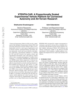 XTENTH-CAR: A Proportionally Scaled Experimental Vehicle Platform for
  Connected Autonomy and All-Terrain Research