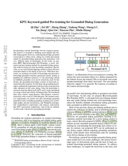 KPT: Keyword-guided Pre-training for Grounded Dialog Generation