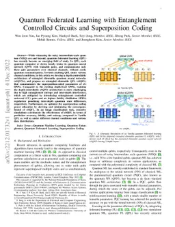 Quantum Federated Learning with Entanglement Controlled Circuits and
  Superposition Coding