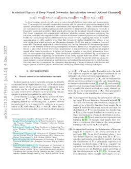 Statistical Physics of Deep Neural Networks: Initialization toward
  Optimal Channels