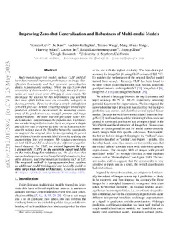Improving Zero-shot Generalization and Robustness of Multi-modal Models