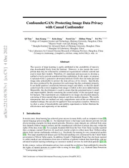 ConfounderGAN: Protecting Image Data Privacy with Causal Confounder