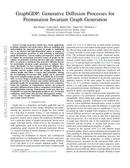 GraphGDP: Generative Diffusion Processes for Permutation Invariant Graph
  Generation