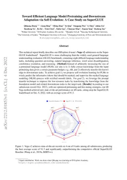 Toward Efficient Language Model Pretraining and Downstream Adaptation
  via Self-Evolution: A Case Study on SuperGLUE