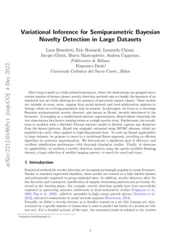 Variational Inference for Semiparametric Bayesian Novelty Detection in
  Large Datasets