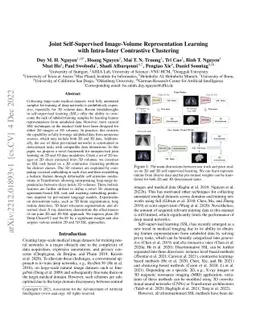 Joint Self-Supervised Image-Volume Representation Learning with
  Intra-Inter Contrastive Clustering