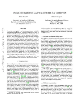 Speech MOS multi-task learning and rater bias correction