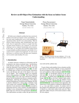 Review on 6D Object Pose Estimation with the focus on Indoor Scene
  Understanding