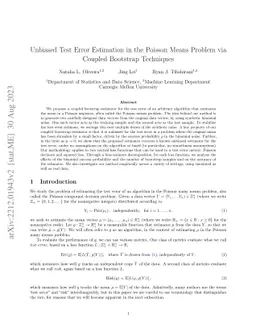 Unbiased Test Error Estimation in the Poisson Means Problem via Coupled
  Bootstrap Techniques