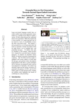 Grounded Keys-to-Text Generation: Towards Factual Open-Ended Generation