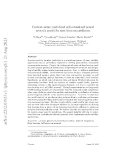 Context-aware multi-head self-attentional neural network model for next
  location prediction