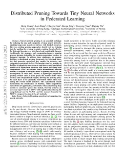 Distributed Pruning Towards Tiny Neural Networks in Federated Learning
