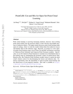 PointCaM: Cut-and-Mix for Open-Set Point Cloud Learning