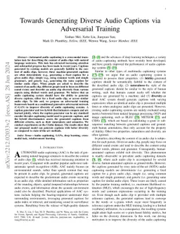 Towards Generating Diverse Audio Captions via Adversarial Training