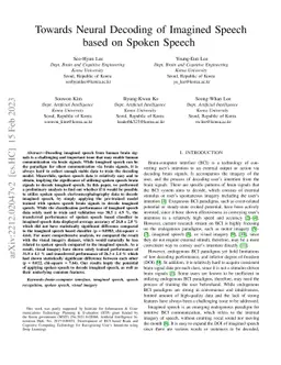 Towards Neural Decoding of Imagined Speech based on Spoken Speech