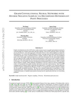 Graph Convolutional Neural Networks with Diverse Negative Samples via
  Decomposed Determinant Point Processes
