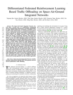 Differentiated Federated Reinforcement Learning Based Traffic Offloading
  on Space-Air-Ground Integrated Networks