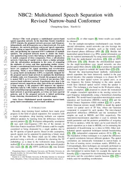 NBC2: Multichannel Speech Separation with Revised Narrow-band Conformer