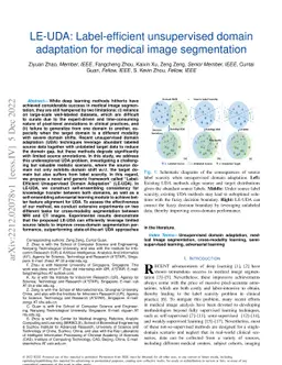 LE-UDA: Label-efficient unsupervised domain adaptation for medical image
  segmentation