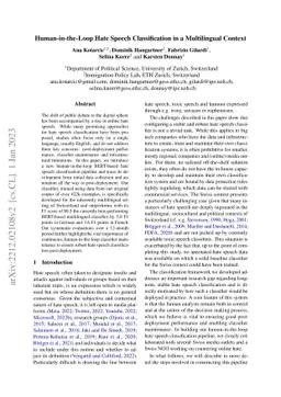 Human-in-the-Loop Hate Speech Classification in a Multilingual Context