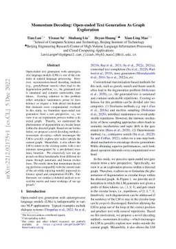 Momentum Decoding: Open-ended Text Generation As Graph Exploration