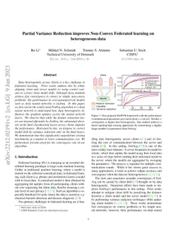 On the effectiveness of partial variance reduction in federated learning
  with heterogeneous data