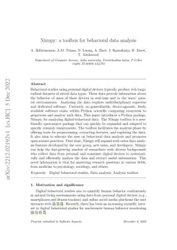 Niimpy: a toolbox for behavioral data analysis