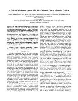 A Hybrid Evolutionary Approach to Solve University Course Allocation
  Problem