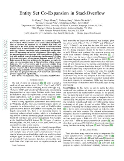 Entity Set Co-Expansion in StackOverflow