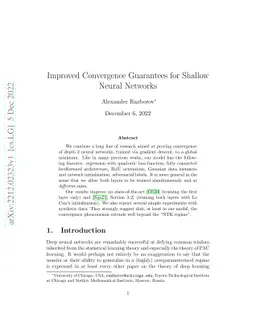 Improved Convergence Guarantees for Shallow Neural Networks