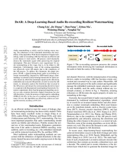 DeAR: A Deep-learning-based Audio Re-recording Resilient Watermarking