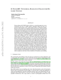 D-TensoRF: Tensorial Radiance Fields for Dynamic Scenes