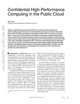 Confidential High-Performance Computing in the Public Cloud