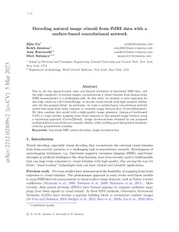 Decoding natural image stimuli from fMRI data with a surface-based
  convolutional network