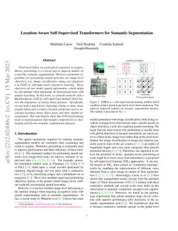 Location-Aware Self-Supervised Transformers for Semantic Segmentation