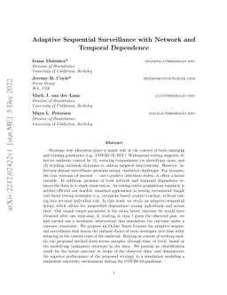 Adaptive Sequential Surveillance with Network and Temporal Dependence