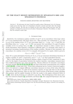 On the exact region determined by Spearman's rho and Spearman's footrule