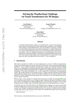 Solving the Weather4cast Challenge via Visual Transformers for 3D Images