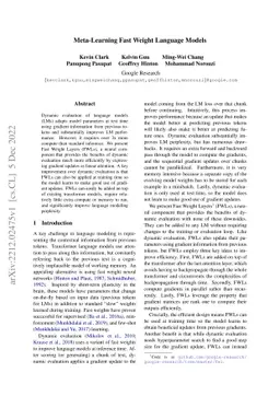 Meta-Learning Fast Weight Language Models