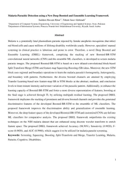 Malaria Parasitic Detection using a New Deep Boosted and Ensemble
  Learning Framework