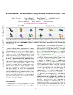 Canonical Fields: Self-Supervised Learning of Pose-Canonicalized Neural
  Fields