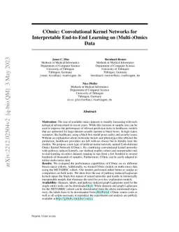 COmic: Convolutional Kernel Networks for Interpretable End-to-End
  Learning on (Multi-)Omics Data