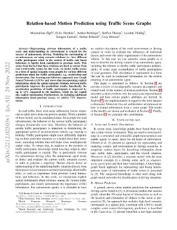 Relation-based Motion Prediction using Traffic Scene Graphs